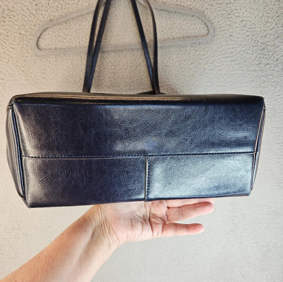 Kattee Womens Beautiful Blue Leather Large Shoulder Bag 14x15.5x5 Classic - Picture 9 of 14